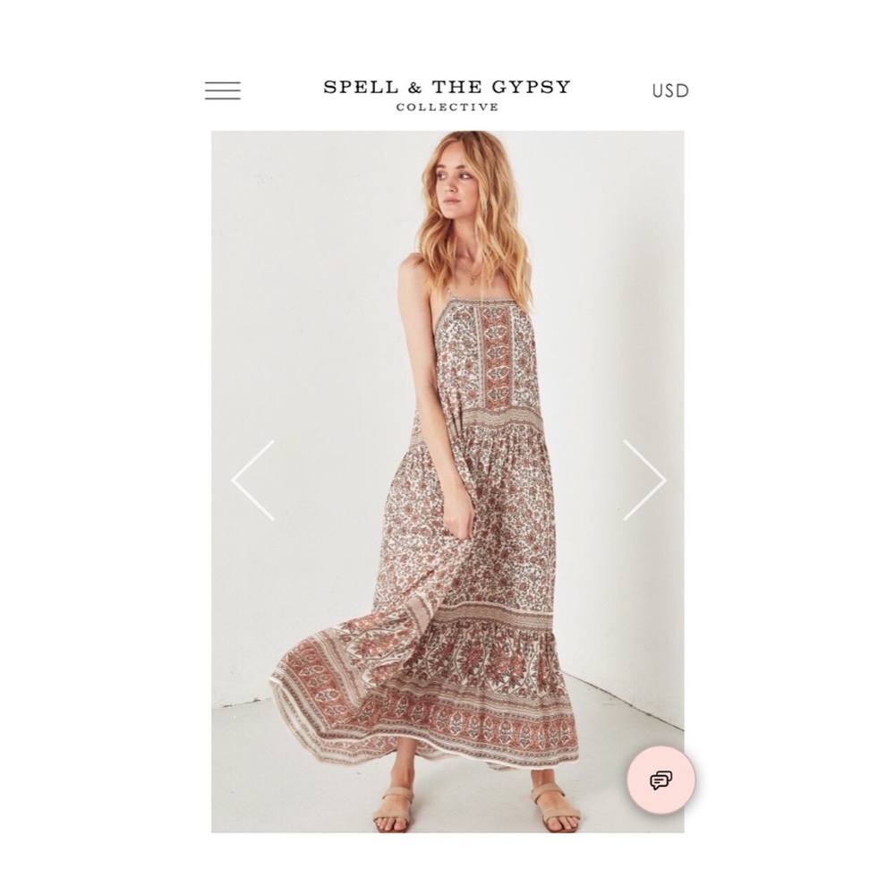 SPELL ✨ | Jasmine Strappy Maxi in Tan | Size L